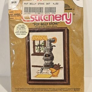Stitchery Pot Belly Stove Embroidery Kit by Connie Blyler